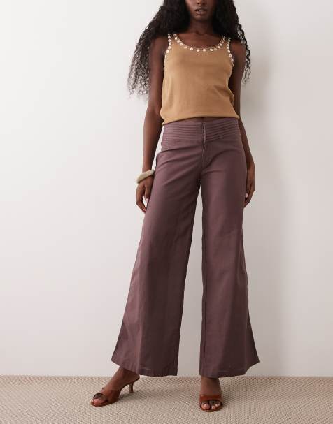 Motel – Sadasi – Hose in Taupe-Braun mit niedrigem Bund - view 1
