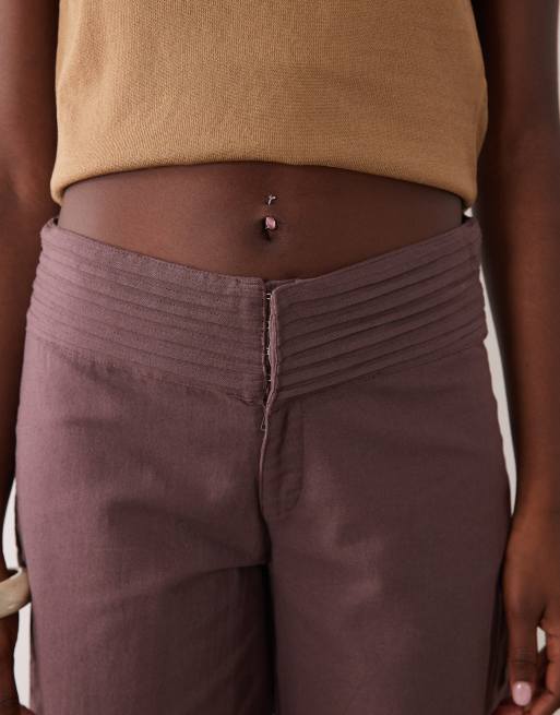 Motel - Sadasi - Pantalon à taille basse - Marron taupe, 3 de 5
