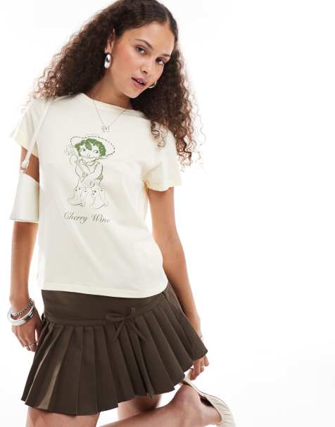 Motel Saki classic cowgirl motif t-shirt in buttermilk - view 1