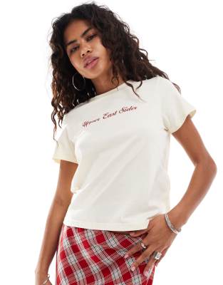 Motel saki upper east sider t-shirt in cream - view 1