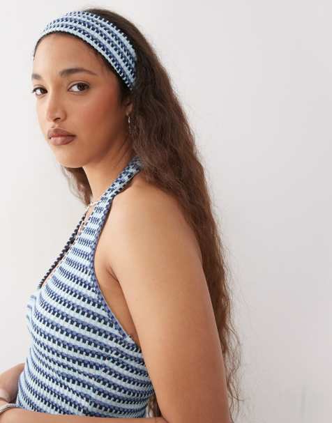 Motel sala stretch headband in tonal blue - view 1