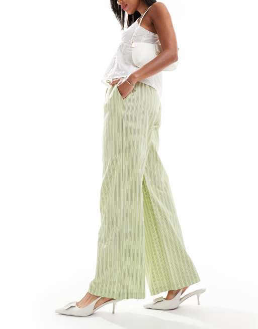 Motel Samir straight leg pants in light green