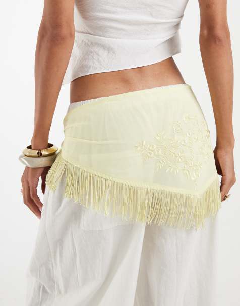 Motel sanela fringe hem sarong in butter yellow - view 1