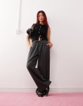 [Motel] Motel Sasari oversized check pants in navy M Navy check