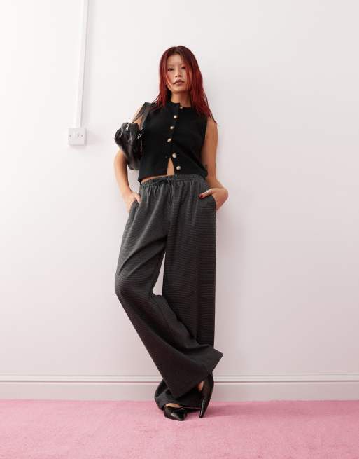 Motel Sasari oversized check pants in navy