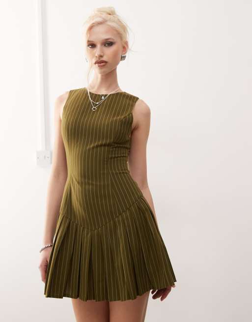 knee length dresses for ladies Andy Faux Suede Mini Dress / Camel | Meshki main image 1