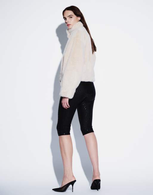 Motel sequin capris in black, 3 of 9