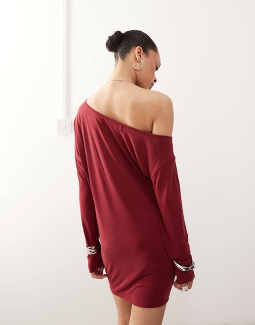 Motel - Shelisa - Vestito corto ampio rosso scuro, 2 di 4