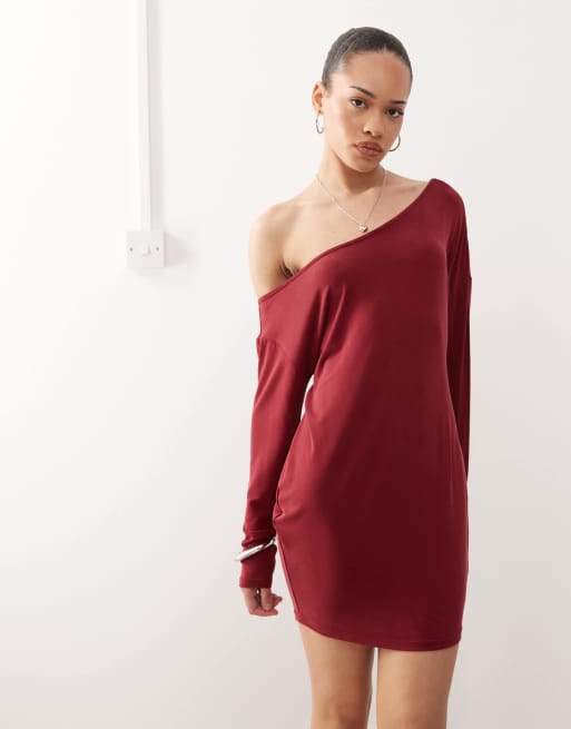 Motel - Shelisa - Vestito corto ampio rosso scuro, 4 di 4
