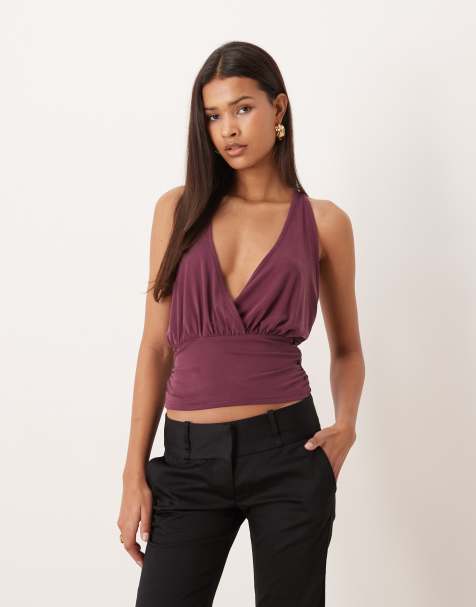 Motel Sherlyn halter top in deep purple - view 1