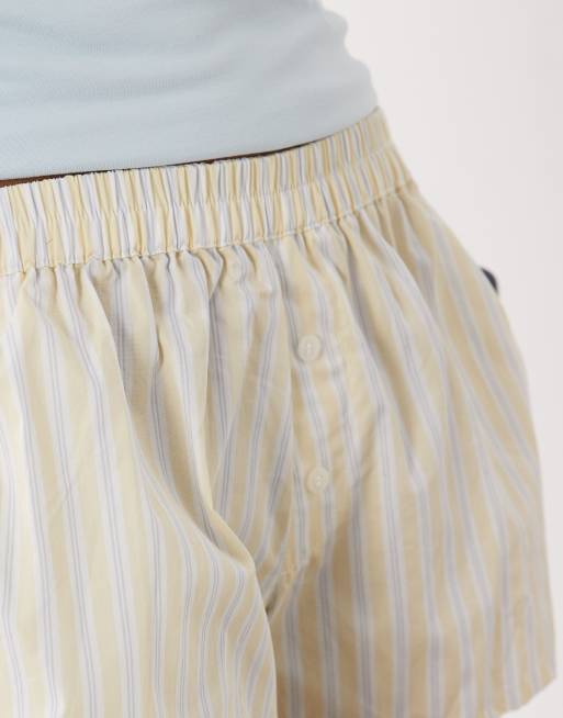 Motel - Short met snoepstrepen in geel, deel van co-ord set, 4 van 5