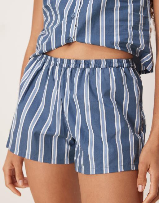 Motel sibo wide stripe shorts in navy, 2 of 5