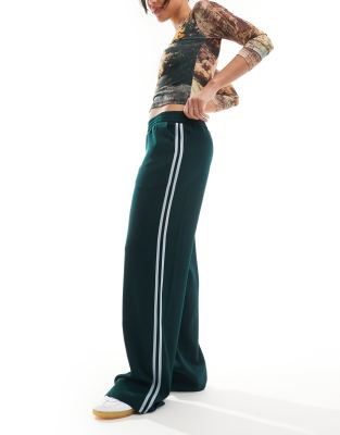 Motel Side Stripe Track Pants In Teal And Blue-green