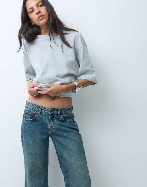Motel slouchy flare jean in steel blue, 2 of 5