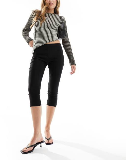 Black cropped deals work trousers