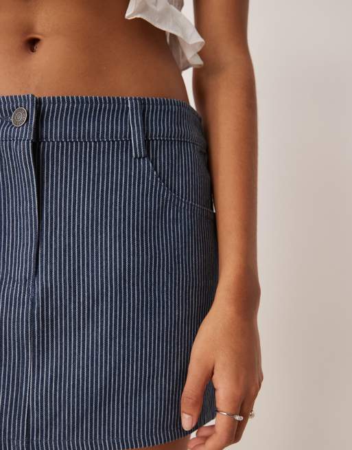 Motel striped a-line mini skirt in blue | ASOS