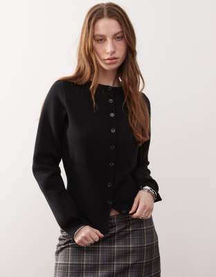 Subra long sleeve cardigan in black