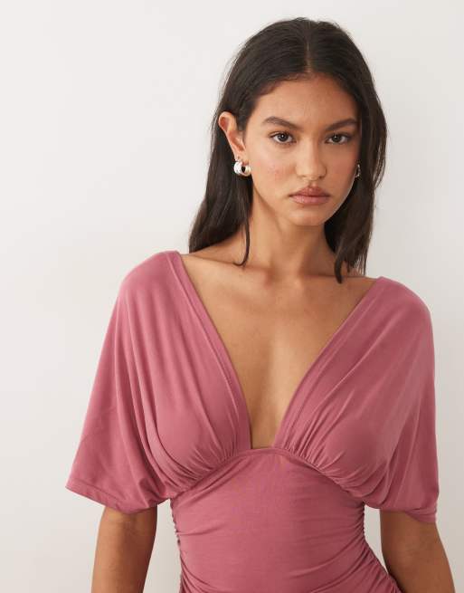 raspberry pink dress Leyla Embellished Tie-Back Mini in Hips 91cm/36 Fabric Willow Maternity Dress Raspberry Pink