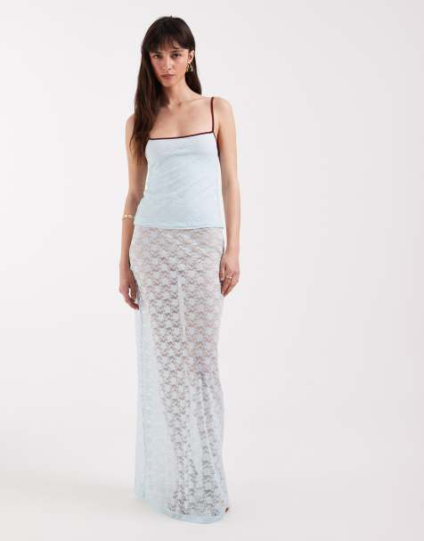 Motel Surina lace skirt in turquoise - view 1