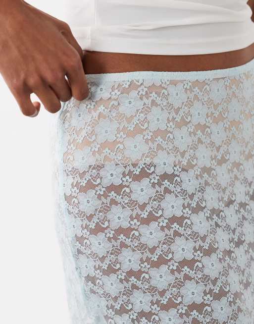 Motel Surina lace skirt in turquoise, 5 of 5