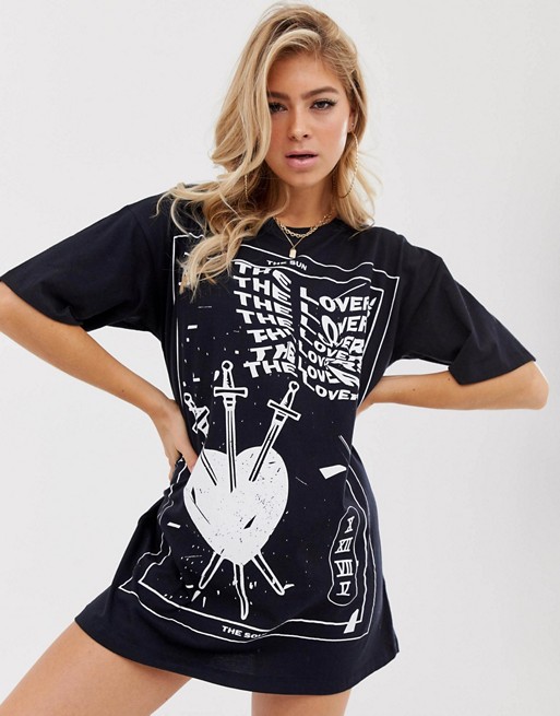 Motel t-shirt dress with heart print