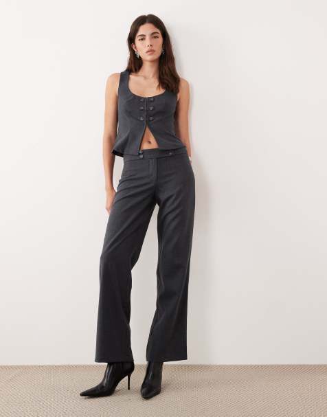 Motel tailored button co-ord in grey - view 1
