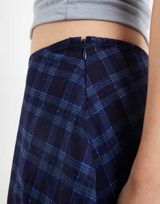 Motel Takara midaxi skirt in midnight check, 3 of 5