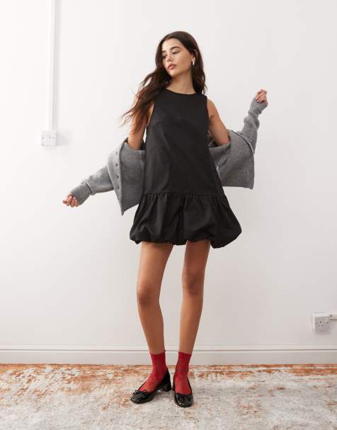 Motel tamilo bubble hem mini dress in black - view 1