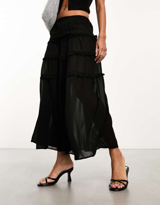 Tiered maxi hotsell skirt boho