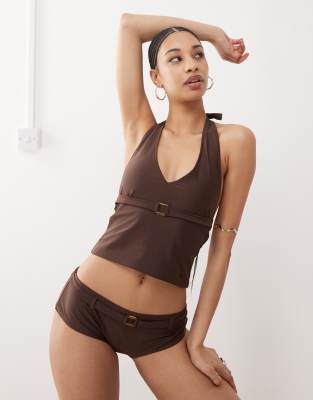 Towi swim tank top in brown