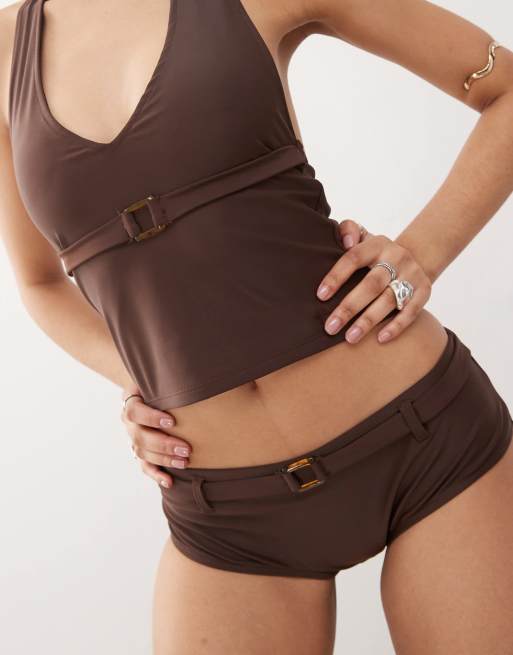 Motel Towi swim tank top in brown, 2 of 4