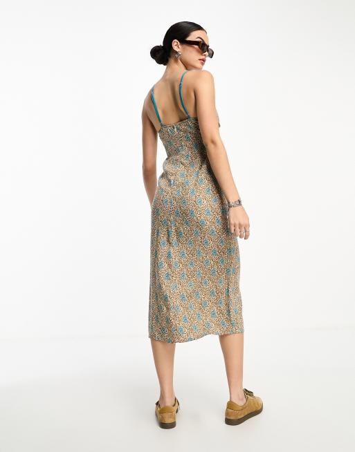 sachin and babi light blue dress Agua Bendita Amonita Batik Sleeveless Cotton Mini Dress