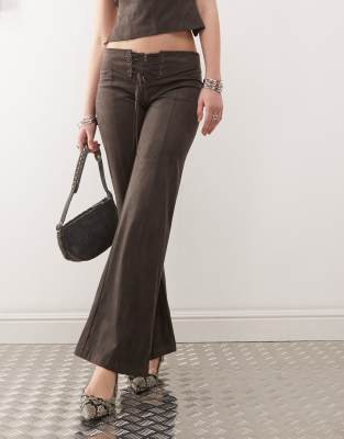 MOTEL VALLEN TIE-FRONT FAUX SUEDE PANTS 