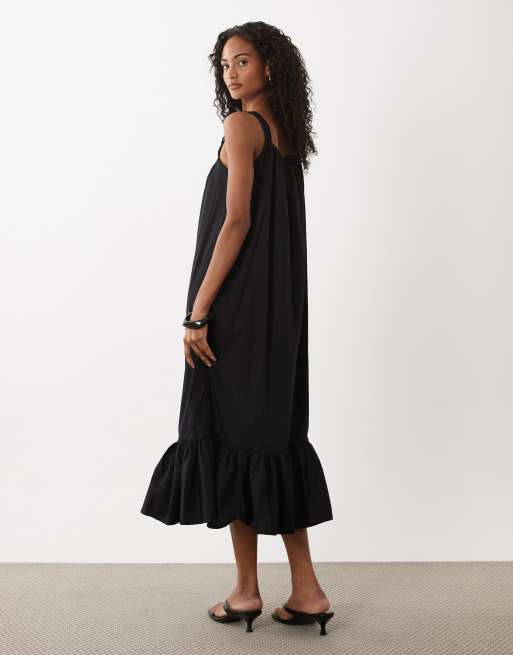 Motel Veraux poplin maxi dress in black, 2 of 4
