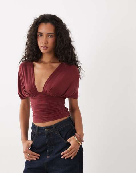 Motel Vernia batwing cupro in burgundy - view 1