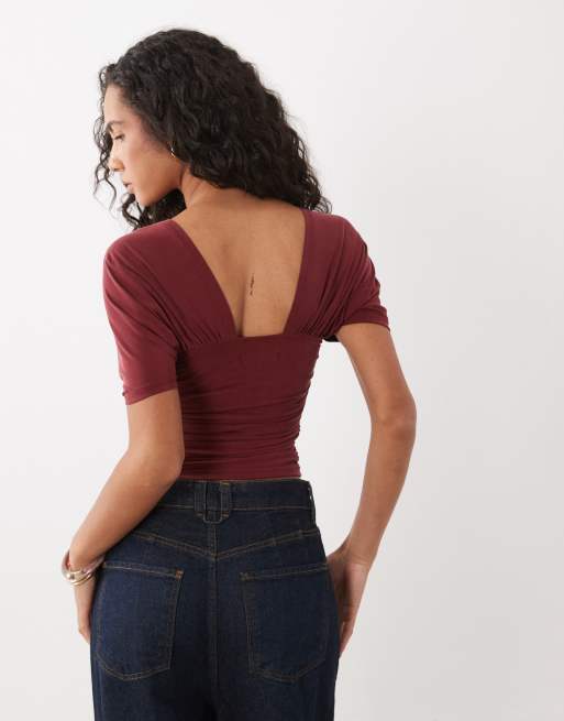 Motel Vernia batwing cupro in burgundy, 4 of 4