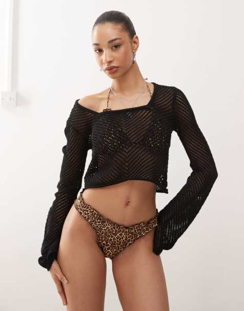Motel veroly leopard print bikini bottom in multi - view 1