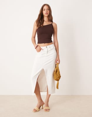 Motel Vey One Shoulder Basic Top In Multi