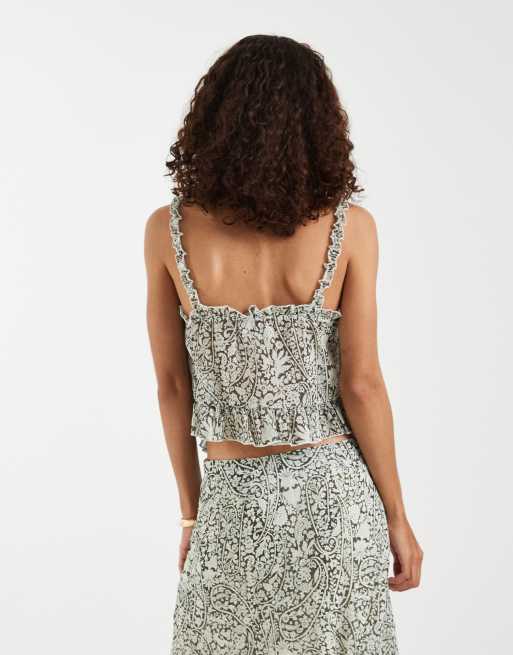 Motel Vilya paisley  floaty top in pale blue, 3 of 4