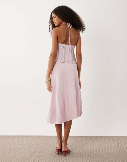 Motel - Void - Midi rok met asymmetrische zoom in roze, deel van co-ord set, 2 van 5