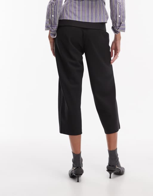 Motel - Wamari - Pantaloni capri sartoriali neri con bottoni, 4 di 5