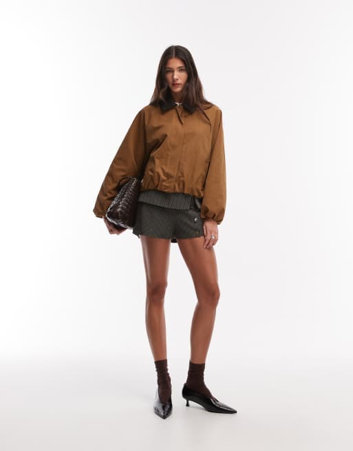 Motel - Wamuka - Elegante mini short met krijtstreep in grijs, 2 van 5