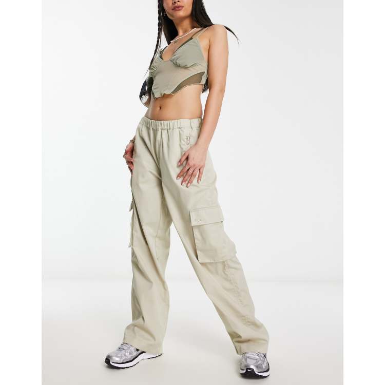 Ivory Cargo Wide Leg Trousers - Women's Trousers