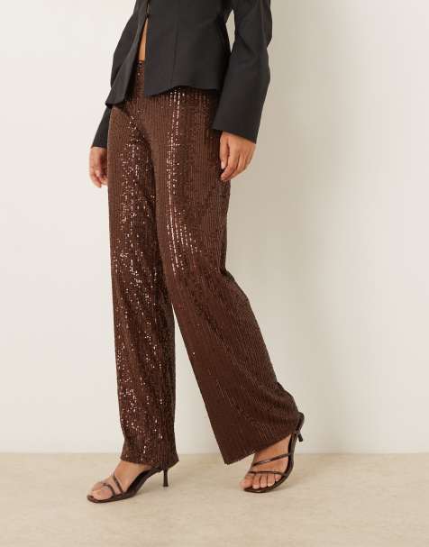 Motel Wilaga sequin pants in brown - view 1