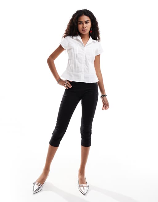 Motel wilmot pintuck blouse in white