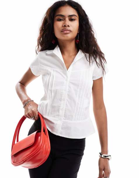 Motel wilmot pintuck blouse in white - view 1