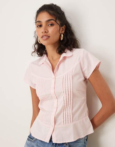 Motel wilmot pleated blouse in light pink - view 1