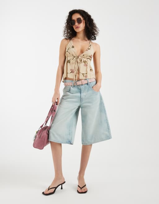Motel Yalova leafy bloom halter top in taupe, 2 of 4
