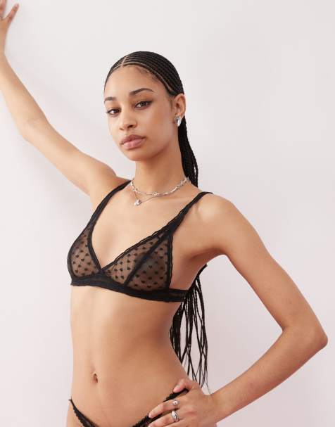 Motel yandri heart lace soft bra in black - view 1