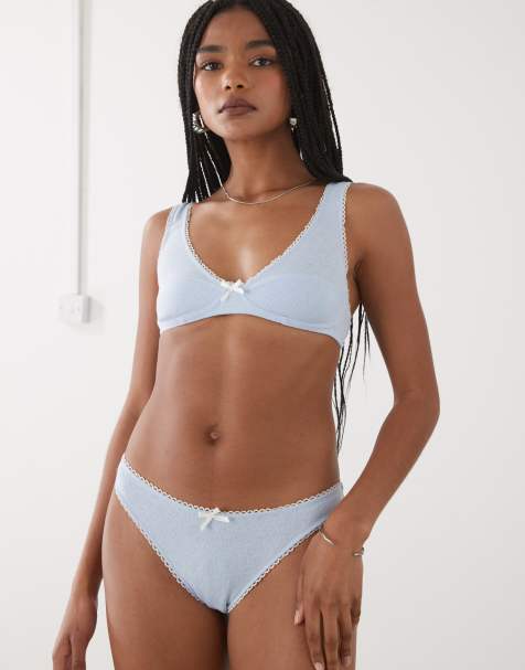 Motel yinis pointelle brief in blue - view 1